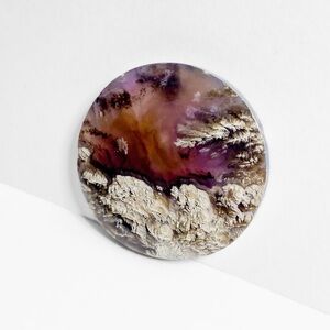 Natural Moss Agate Cabochon 27mm Round • Strong Dendritic Moss Pattern